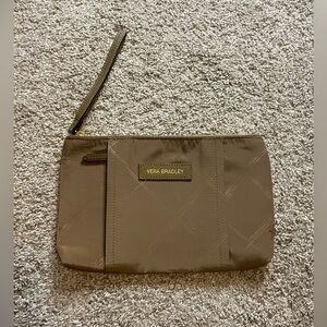 Vera Bradley -  Preppy Polly Large Brown Wristlet
